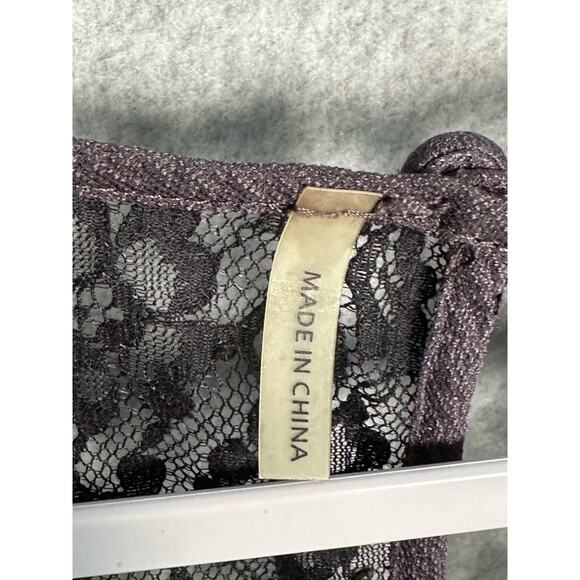 Rebecca Taylor Sz 2 NWOT 100% Silk Textured Lace Cami Ruffle romantic‎ goth - Picture 10 of 10